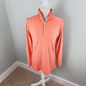 Peter Millar Women’s Quarter Zip Golf Mock Collar Pullover Size Medium Coral